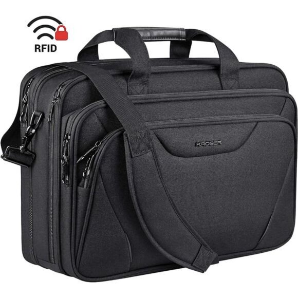 Laptop Bag Premium Computer Briefcase Fits Laptop Expandable Shoulder Messenger - Picture 2 of 7
